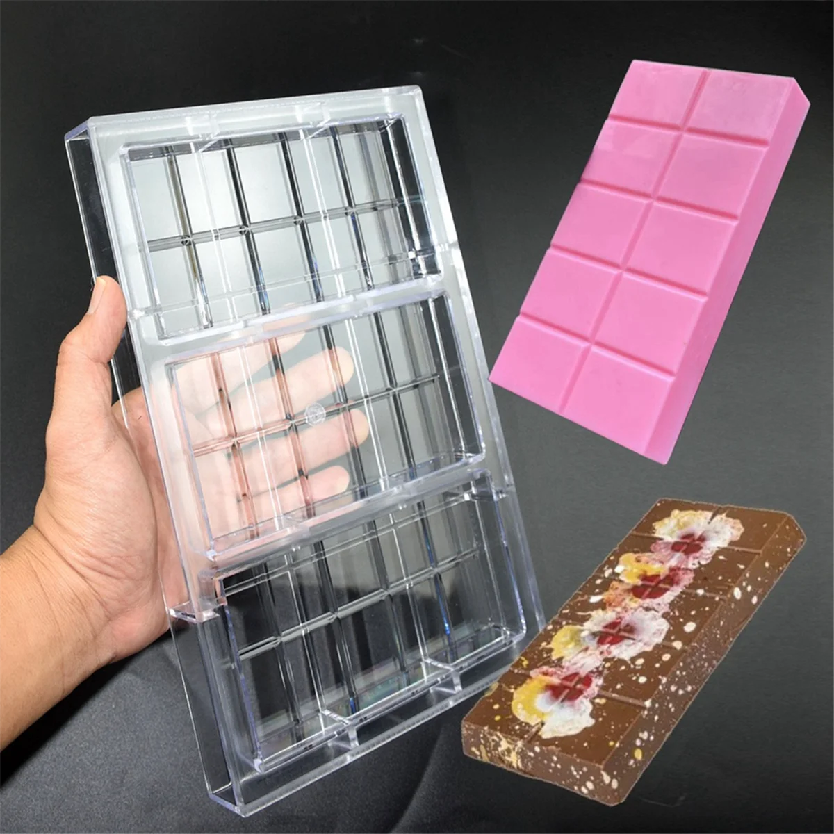 قالب شوكولاتة من البولي كربونات HHTL لصنع الحلوى والخبز والوجبات الخفيفة والحلوى، وأجهزة المخابز الاحترافية.