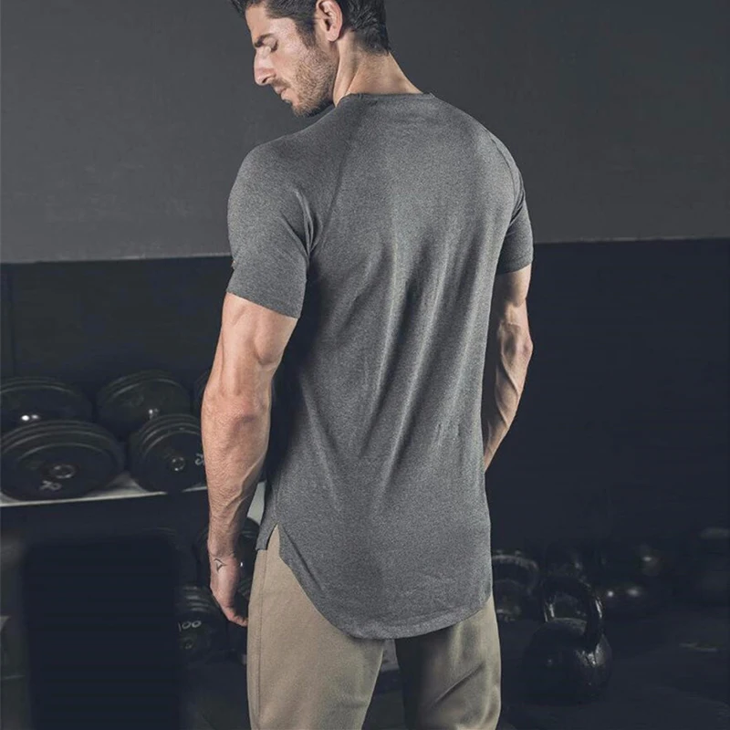 Men\'s Summer Short Sleeve Fitness T Shirt Running Sport Gym Muscle T-shirts Oversized Workout Casual High Quality Tops Clothing