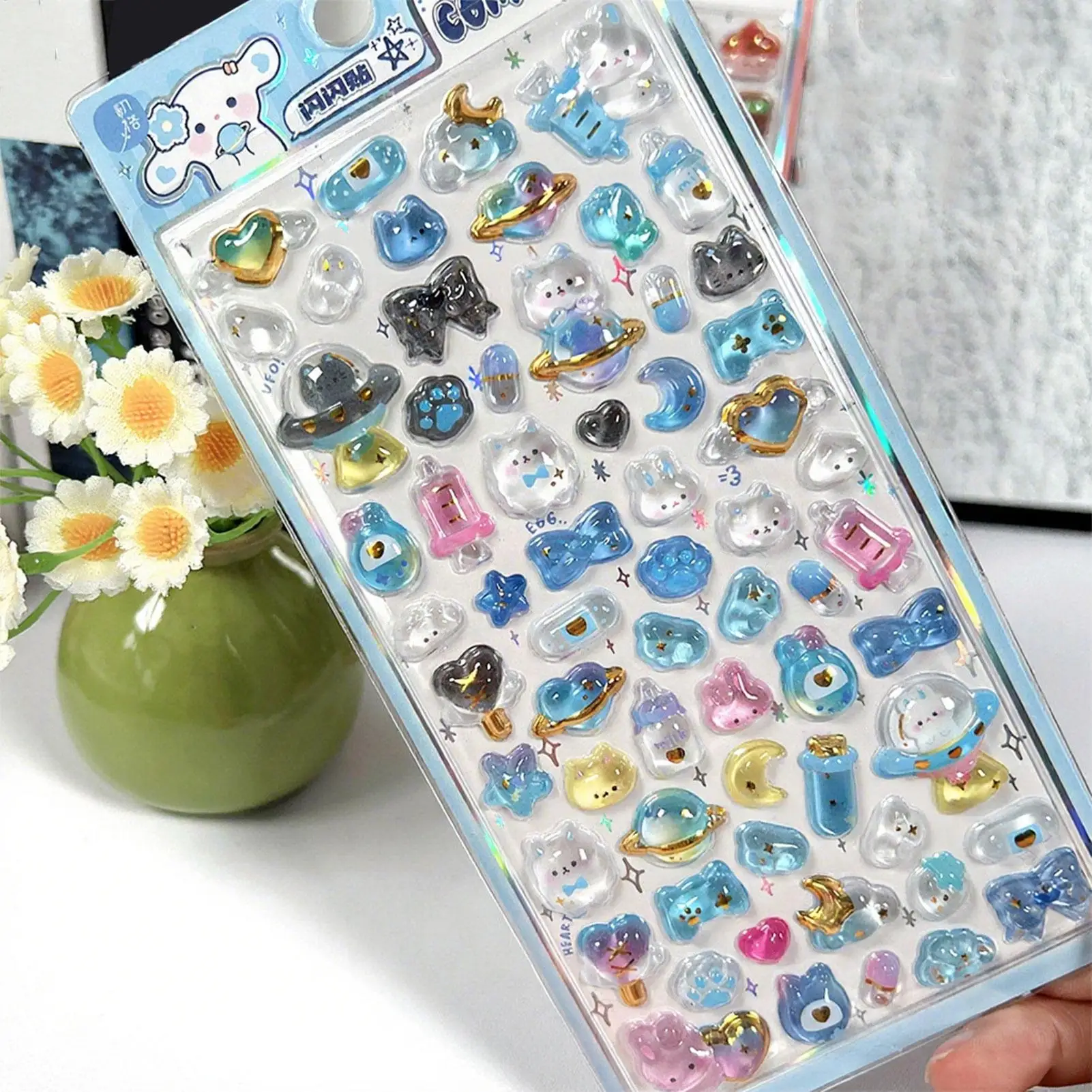 ملصقات لطيفة صغيرة PVC ثلاثية الأبعاد تنقش ملصق مائي الزخرفية للحرف اليدوية لأكواب المياه أجهزة الكمبيوتر المحمولة القيثارات حقائب الأمتعة دفتر #1