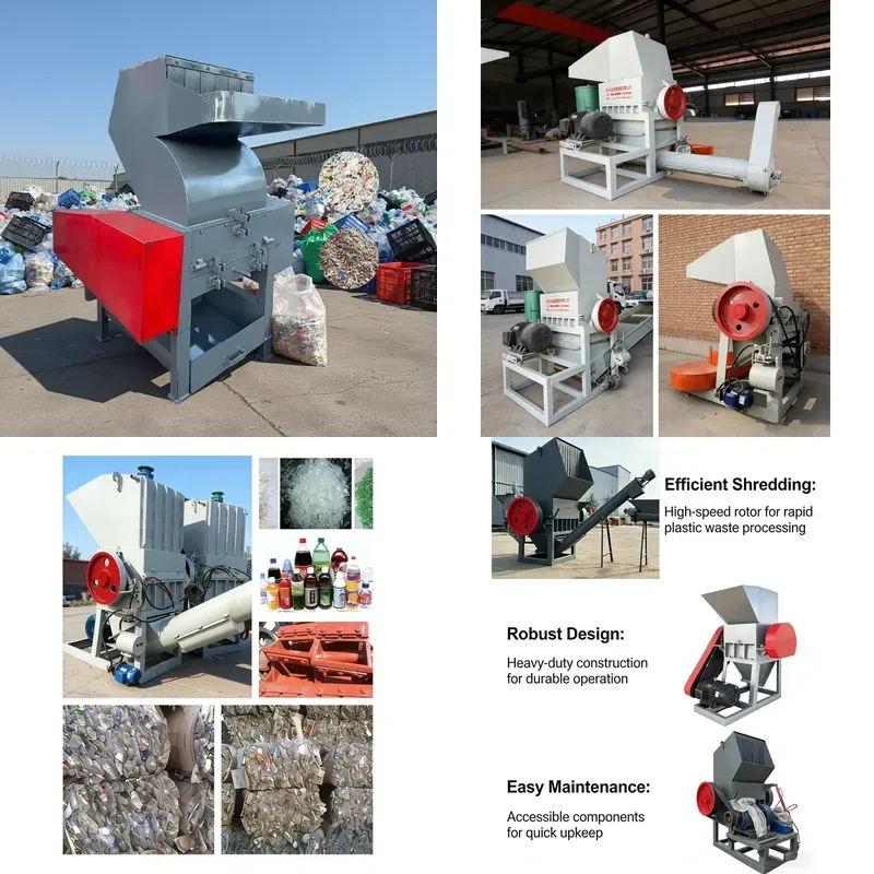 Recycling Machine 2026 Recycling Energy Saving Plastic Shredder & Crusher with Gearbox and Motor for PET/PC/PP Materials