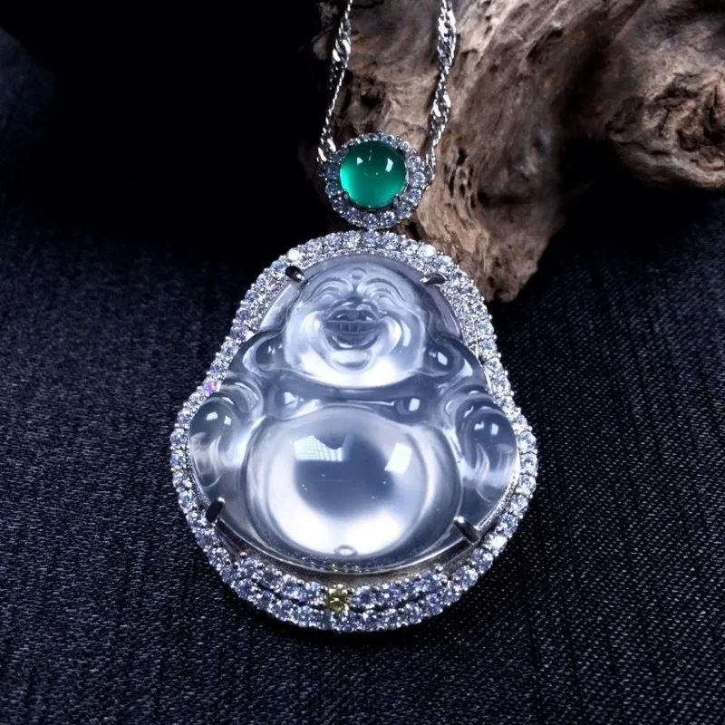 Ice Seed High Ice White Jade Pulp Buddha Pendant Pendant