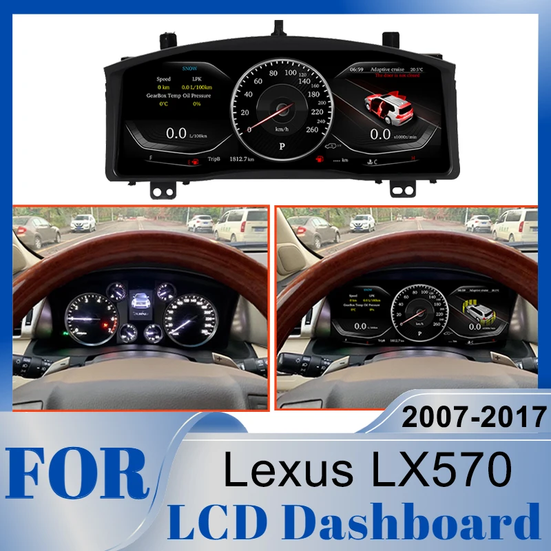 

Virtual Cockpit Speedometer Instrument Cluster Car LCD Digital Dashboard Panel For Lexus LX570 2007 2008 2009 2010 2011-2017