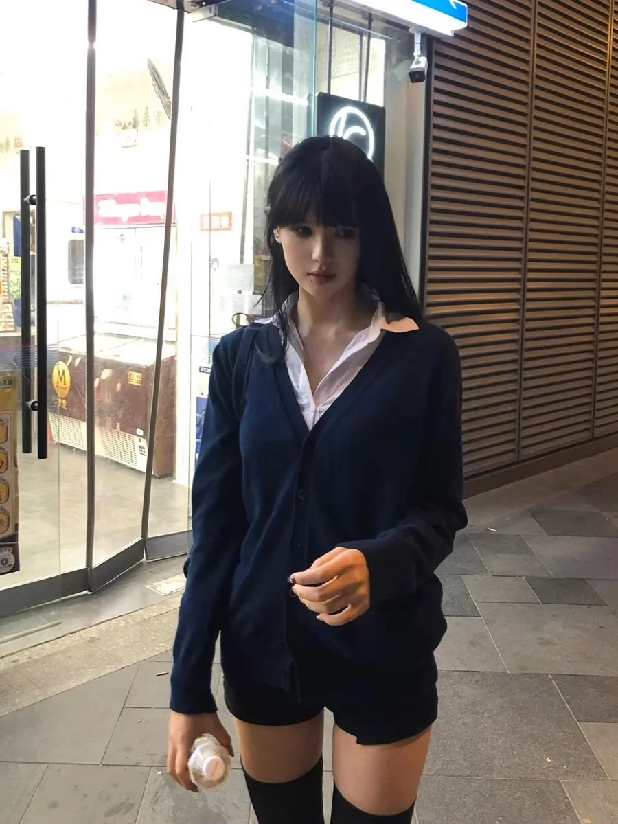 

Original JK orm Sweater Jaet Women Early Autumn College Sle Loose Long Sve Color Knitted Open Cardigan