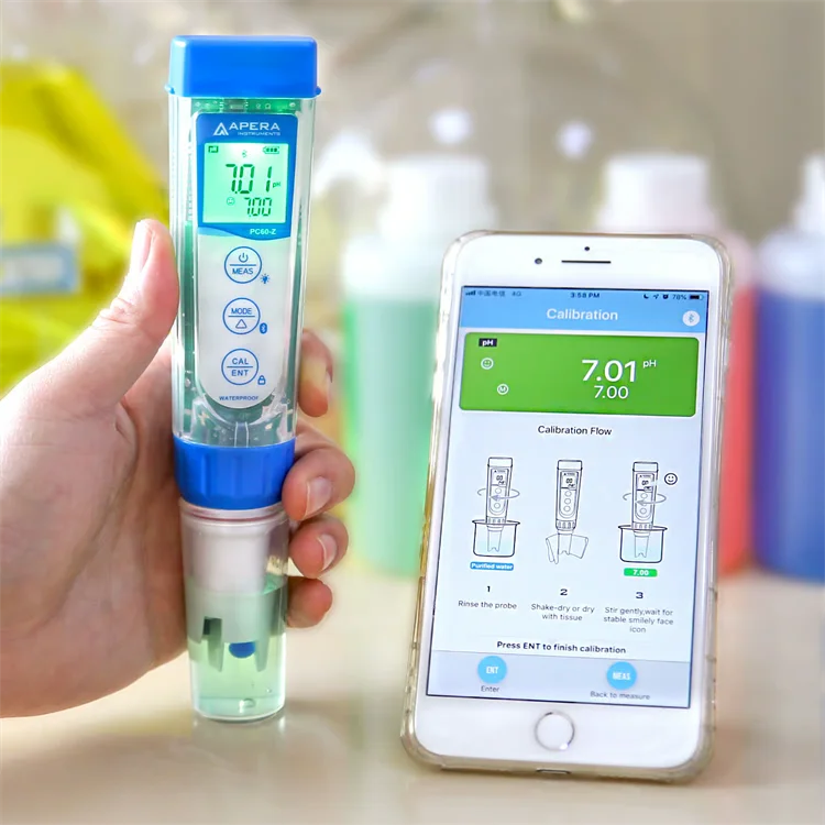 Kit de Medición Inteligente Multiparámetro Veidt Weighing Apera ZenTest PC60-Z para PH/Conductividad/TDS/Salinidad/Resistividad, Medidor de PH Tipo Pluma