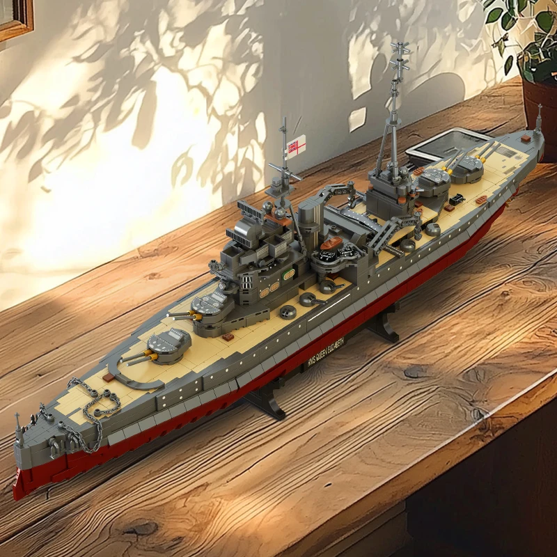2277 pçs militar segunda guerra mundial navio de guerra batalha barco blocos de construção define a elizabeth classe battleships tijolos brinquedo para crianças gitfs