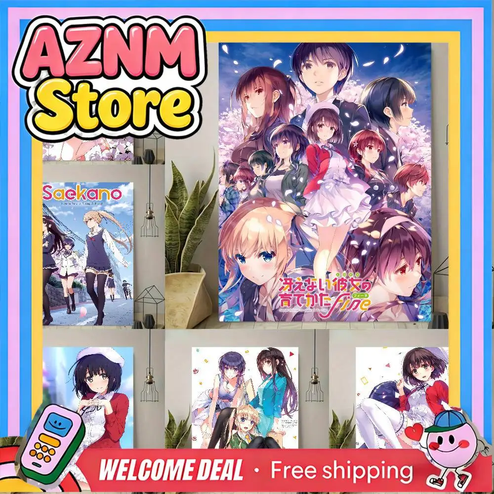 Póster Saekano How To Raise A Boring Girlfriend, impresión de alta calidad, pegatina artística de pared impermeable para decoración de bar, sala de estar, regalo