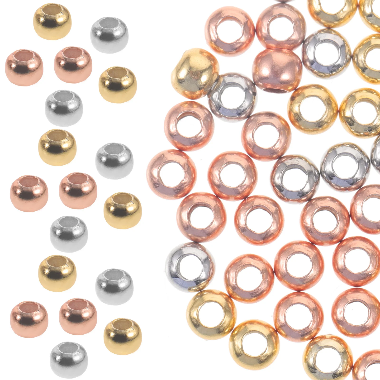 60Pcs Silver Spacer Beads DIY Jewelry Making Accessories Necklace Bracelet Crafting Supplies Silver Beads Unique Spacer Bead