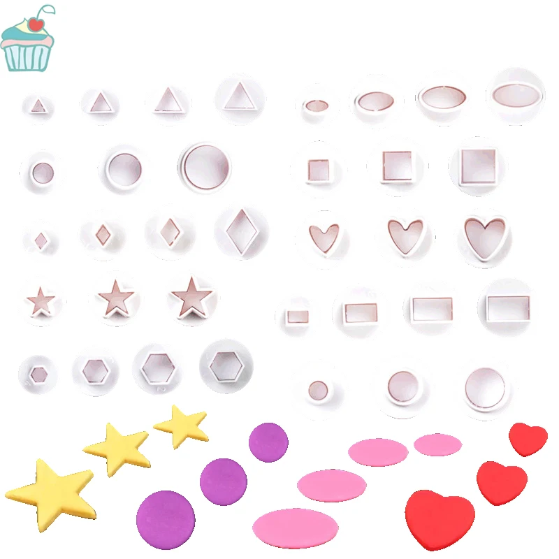 35PCS Geometry Pentagram Star Seal Kitchen Accessories Star Plunger Cutter Biscuit Cookie Biscuit Stamps For Kitchen Accessories