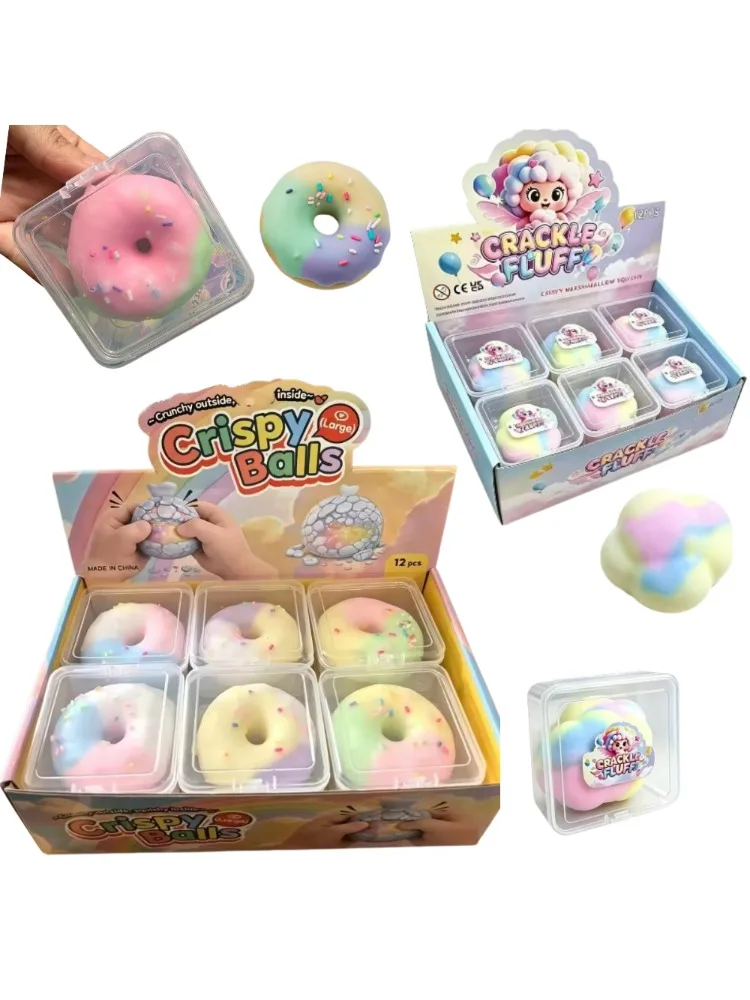 Knuspriger Donut Squishy, Macaron Katzenpfote Schokoladen-Knusper-Squeeze-Stressabbau-Spielzeug