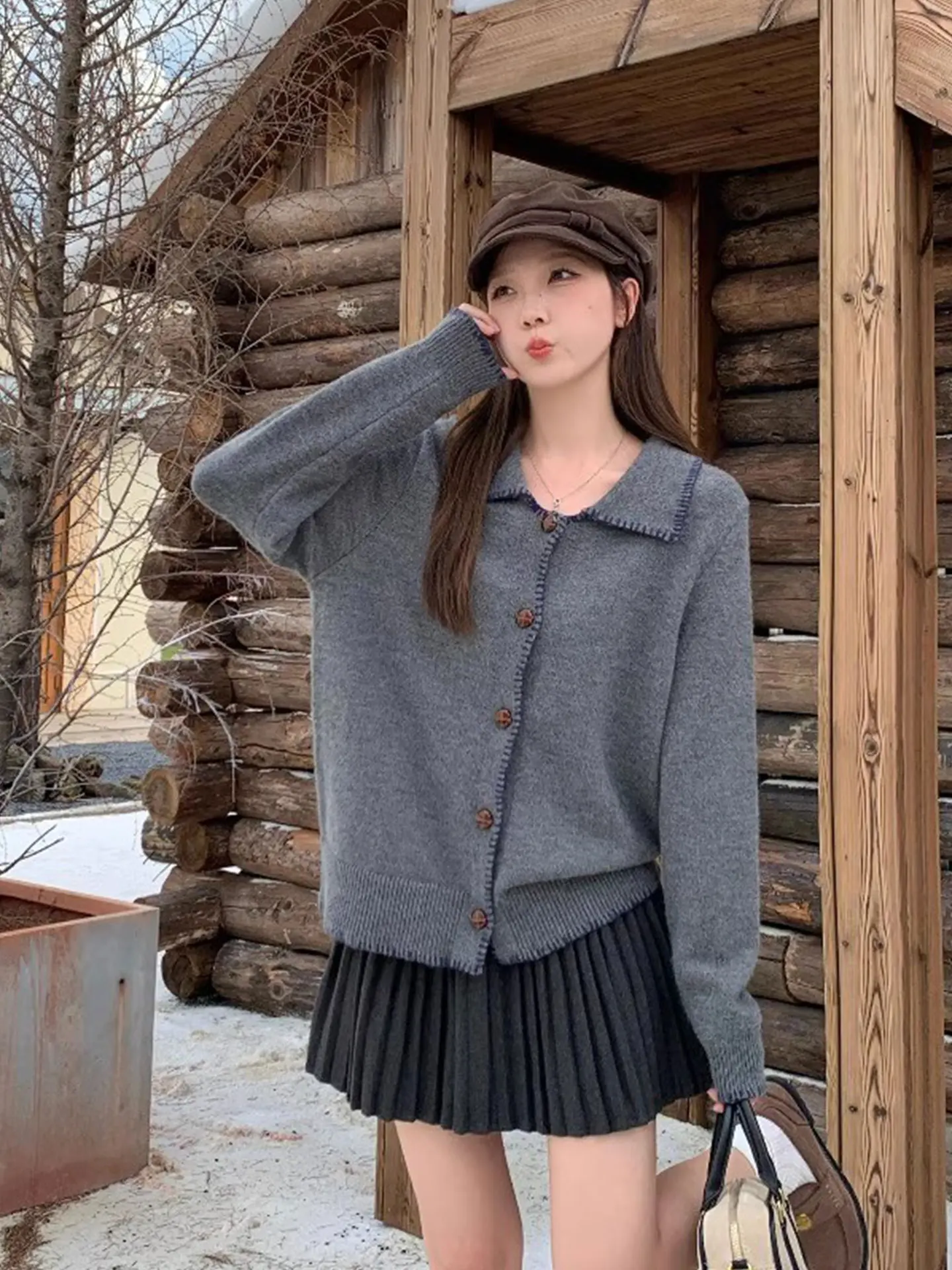 

Korean Sle Lazy Long Sve Knitted Sweater Coat Women's Autumn Winter plus Size Versatile Open Cardigan Top for Daily Wear