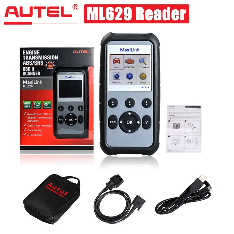 Autel MaxiLink ML629 ABS Airbag Code Reader Check Engine Transmission Codes Upgrade Version of ML619 AL619