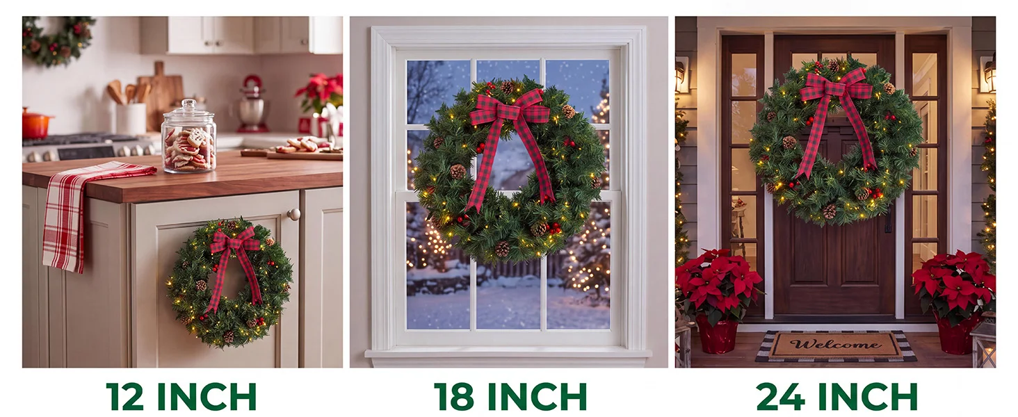 different size wreath