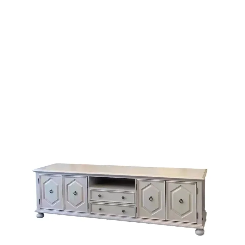 

American country living room retro solid wood TV cabinet modern locker model room furniture Meike solid wood video cabinet