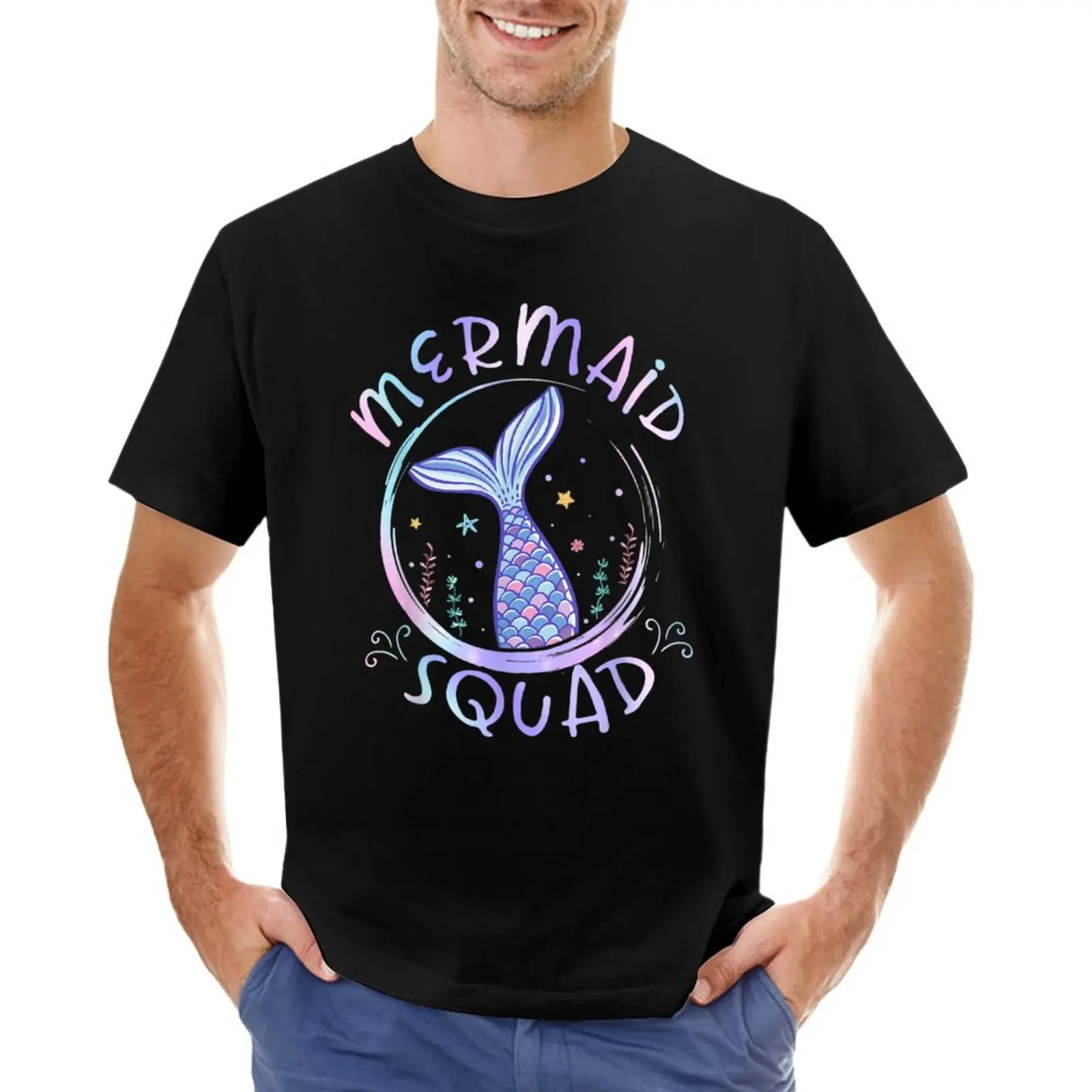 Mermaid Birthday Squad Party Women Girls Mermaid T-Shirt cute tops graphic t shirts mens clothes