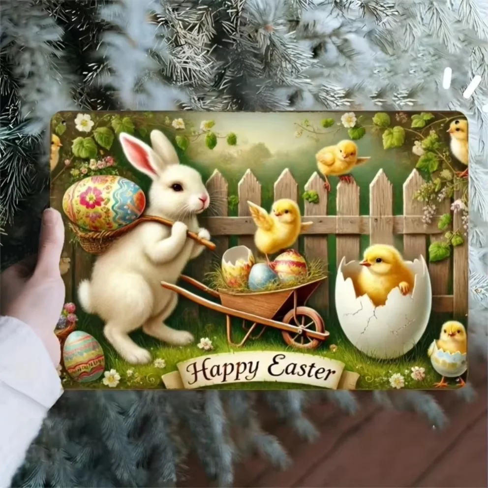 

«Винтажное железное настенное искусство с плоским 2D принтом — дизайн на тему животных с английским текстом, универсальная настенная подвеска для спальни»