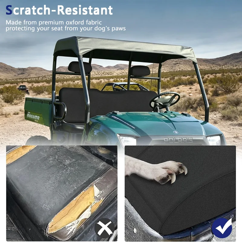 UTV Seat Cover Full Wrap UTV Bench Seat Protector Set Scratch-Resistant Waterproof For Polaris Ranger 500 700 800 2002-2008
