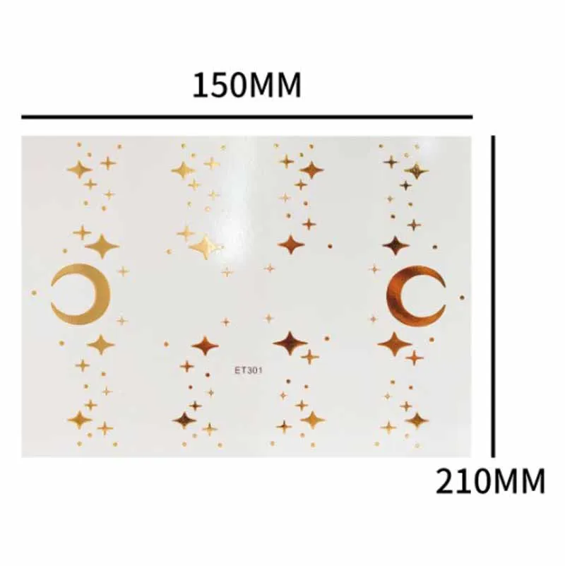 Złoty błysk naklejki buźki gwiazda księżyc motyl festiwal makijaż na imprezę tatuaże metalowe piegi naklejki tatuaże do ciała naklejki tatuaże