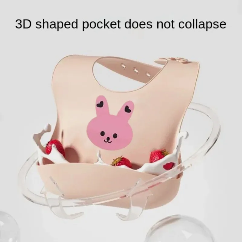 

Baby Bibs Print Waterproof Silicone Baby Feeding Stuff Cute Kids Toddler Adjustable Children Bib Wet-proof Clothing In Winter