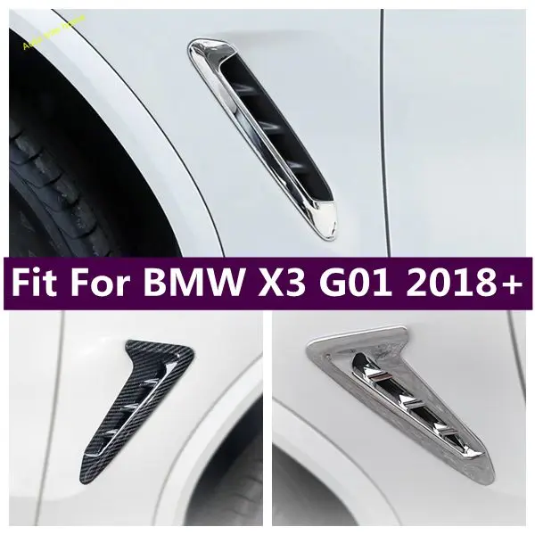 

Body Air Conditioning Outlet Flow Vent Fender Decoration Cover Trim Fit For BMW X3 G01 2018 - 2023 Chrome / Carbon Fiber Look