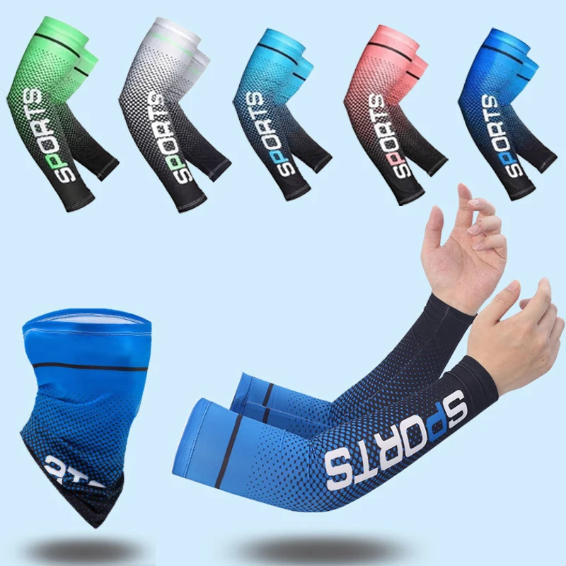 UV Protection Cooling Arm Sleeves Unisex Breathable Ice Silk Cooling Arm Sleeves for Running, Cycling, Hiking, Outdoor Sports Ar
