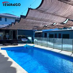 180GSM 95% Anti-UV HDPE Fabric Retractable Wave Sun Shade Net Garden Pergola Swimming Pool Shading Sails Sliding Canopy
