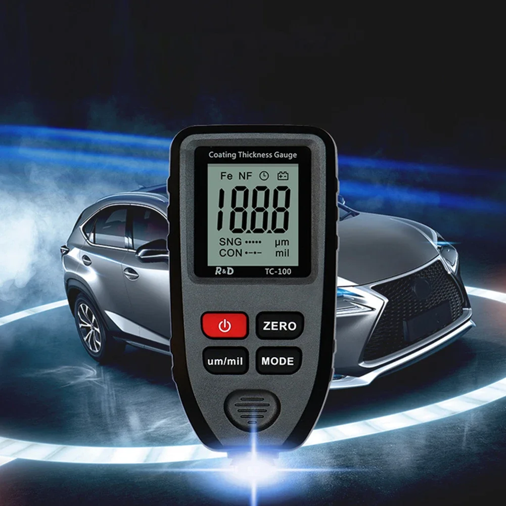 Coation Thickness Gauge 0.1micron/0-1300  Car Paint Film Thickness Tester Car Coating Measuring Tools Automotive Paint Meter