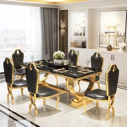 Luxury Nordic Dining Table Chairs Kitchen Modern Rectangular Dining Table Sets Design Restaurant Muebles De Cocina Furniture