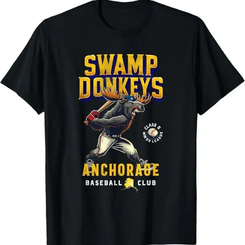 Anchorage Swamp Donkeys Retro Minor League Baseball Team T-Shirt