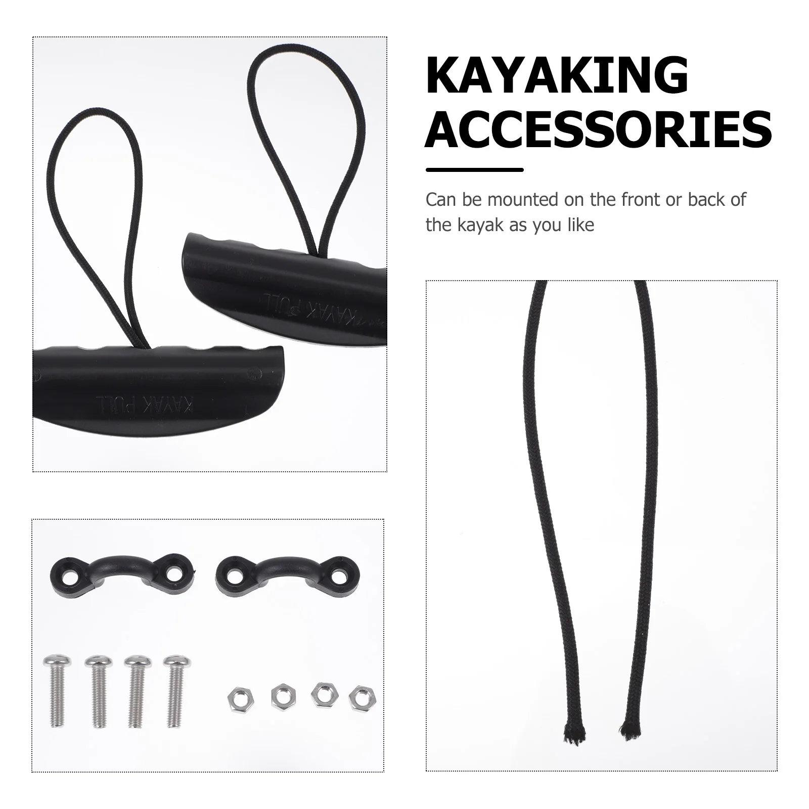 

14pcs Portable Kayak Carry Handle Kit Black High Impact Plastic Boat Accessories For Canoe Skiff Kayak Pull Handles Marine Carry