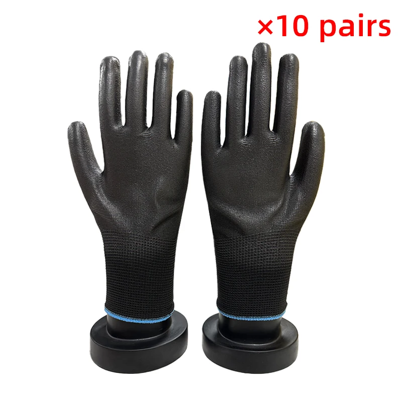 10-20pairs of nitrile safety coated work gloves, PU gloves and palm coated mechanical work gloves, obtained CE EN388