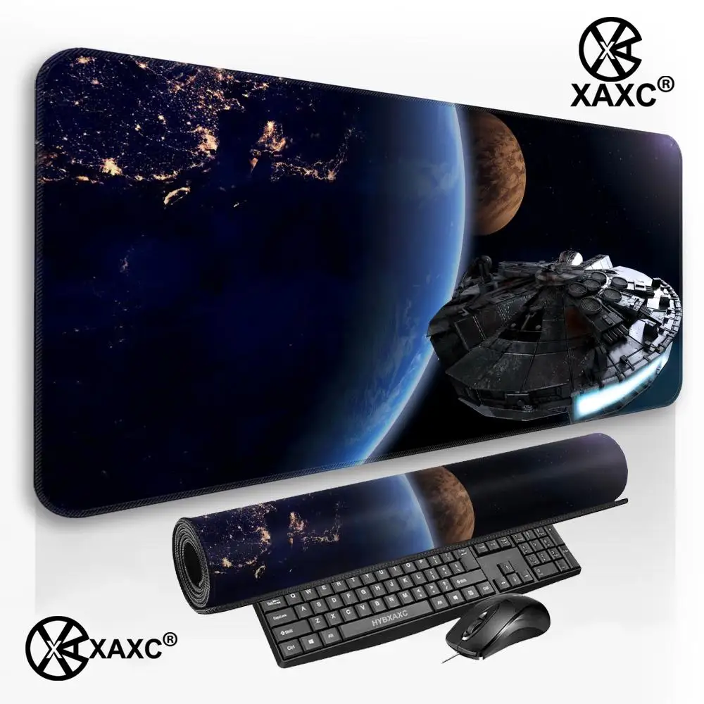 

Large Spacecraft Design Mousepad Professional eSports Gamer Rubber Keyboard Table Mat Long Desk Mat for Computer Office