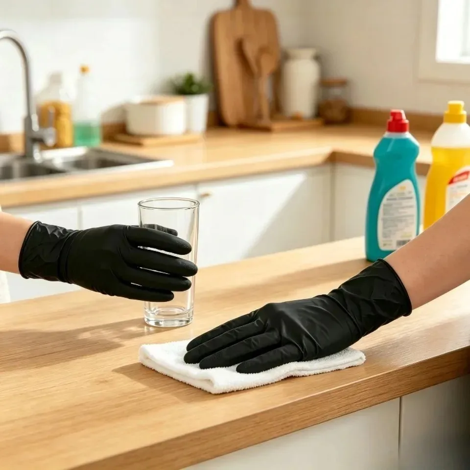 100PCS/Box Black Nitrile Gloves Disposable Gloves Latex Free Soft Stretchy Gloves Tattoo Salon Beauty Cleaning Handwear Supplies view 3