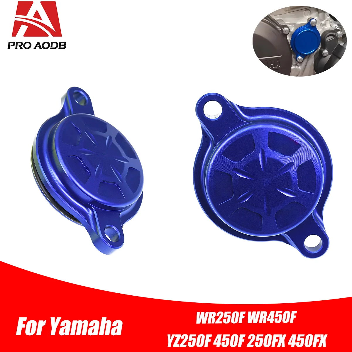 Motorcycle CNC Oil Filter Cover Cap For Yamaha YZ250F YZ450F YZ250FX YZ450FX WR250F WR450F 2010-2019 2020 2021 Universal Parts