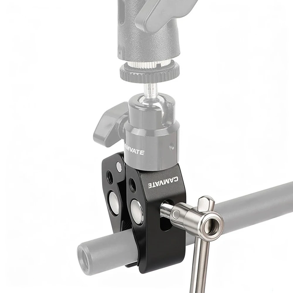 CAMVATE マジックフリクションアーム スモールスーパークランプ クランププライヤー クリップ 1/4インチ-20 & 3/8インチ-16ネジ穴付き DSLRカメラスタジオ用