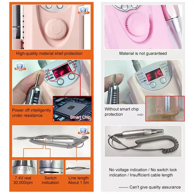 1 Set Electric Nail File Excellent Electric Nail File Machine with Nail Drill Bits Set Lightweight Polishing Machine