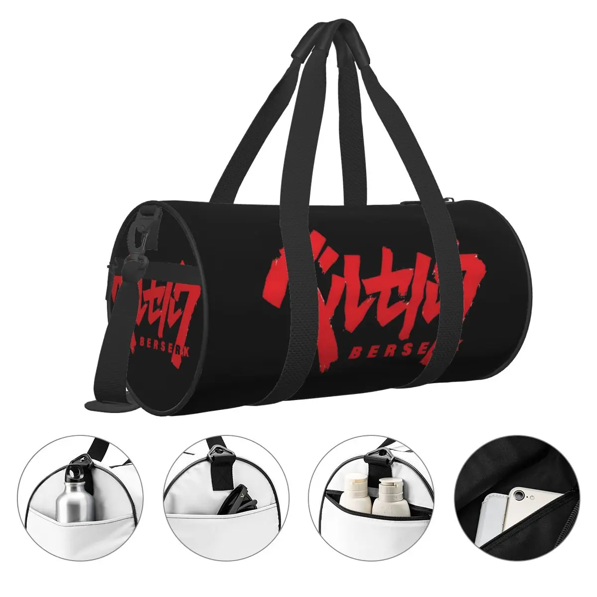 Bereserk bolsa de gimnasio de Anime, Bolsa duradera para deportes al aire libre, bolsa de gimnasio impermeable, bolsas de viaje nocturnas para deportes