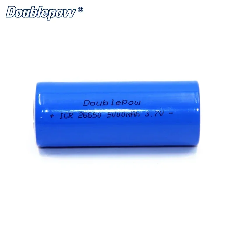 Doublepow 26650 بطارية ليثيوم أيون قابلة للشحن مصباح يدوي 5000 مللي أمبير 3.7 فولت بطاريات ليثيوم لمصباح التعدين ميكروفون لاسلكي