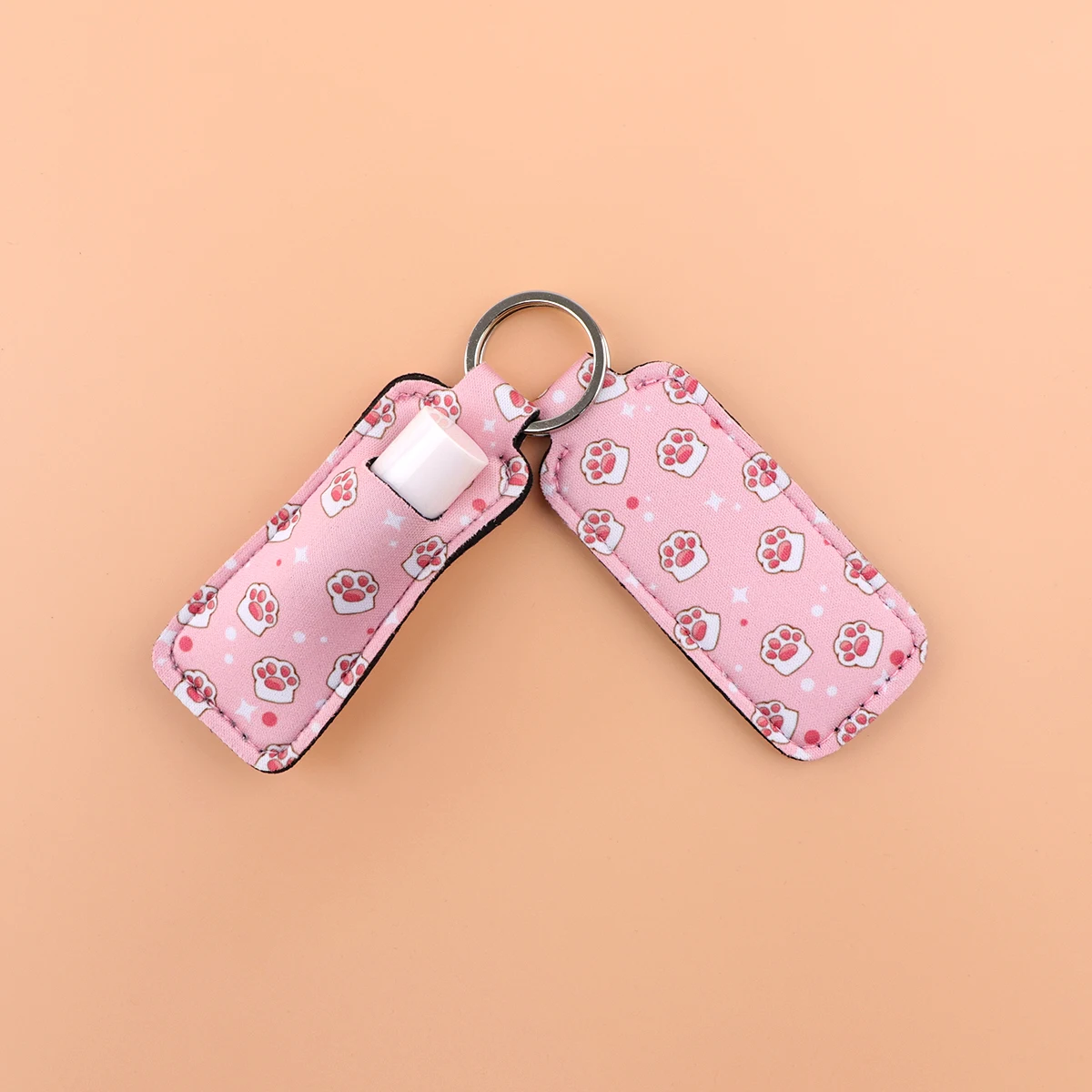 Cute Animal Cat's Claw Lip Balm Holder Keychain Clip On Lipstick Sleeve Holder Bag Charm Keyring Travel Accessory Girl Gifts 1pc view 3