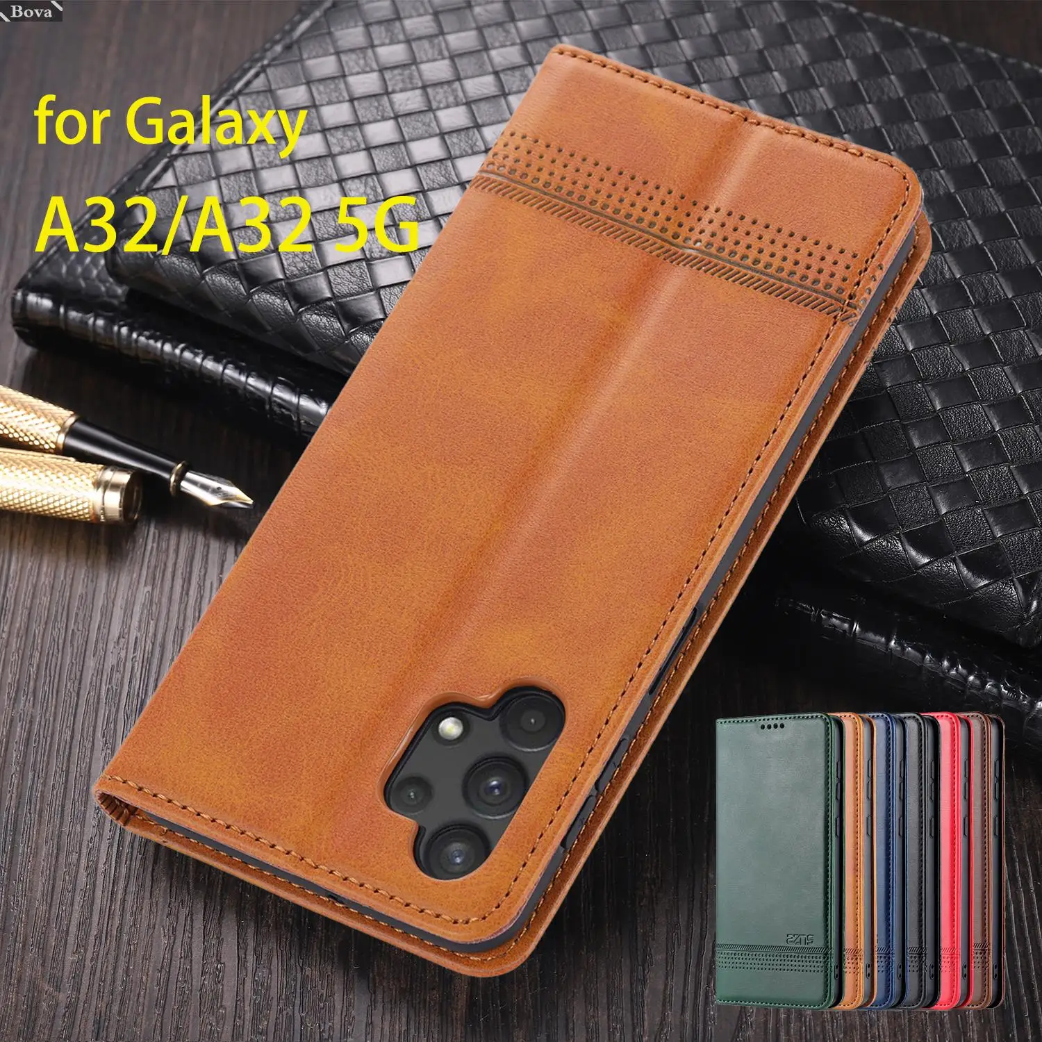 

Роскошный Магнитный кожаный чехол для Samsung Galaxy A32 6,4 дюйма/A32 5G 6,5 дюйма, флип-чехол, защитный чехол, Fundas Coque