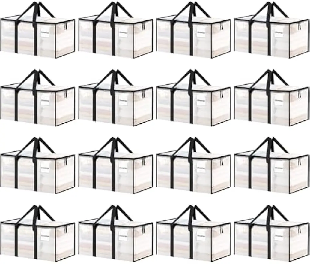 

Extra Large Moving Bags with Lids, Heavy Duty Storage Bins for Clothes Packing and College Supplies