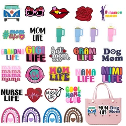 1PCS Bag Charms Colorful Mom Life Fashion Style Sunglasses Rose Women Handbag Accessories fit Travel Beach Tote Bag Decoration