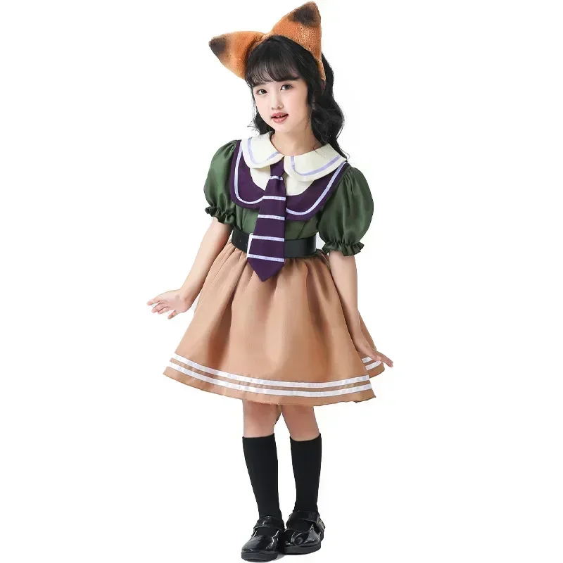 Anime Zootopia Judy Hopps Nick Wilde Cosplay Costume Dress Adult Children Women Cartoon Maid Carnival Party Performance Clothing