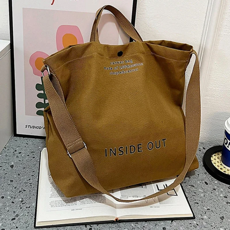 High Quality Women Canvas Shoulder Bag 2023 Shopping Bags Students Book Bag Cotton Cloth Handbags Large Tote For Girls wallet