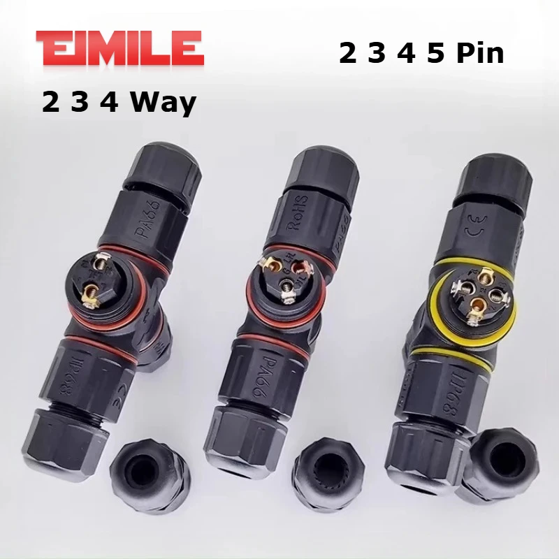 IP68 Waterproof M20 2 3 4 Way Aviation Plug Wire Connector 5-8mm/6-11mm Solderless Screw Wiring 2/3/4/5 Pin Male/Female Adapter