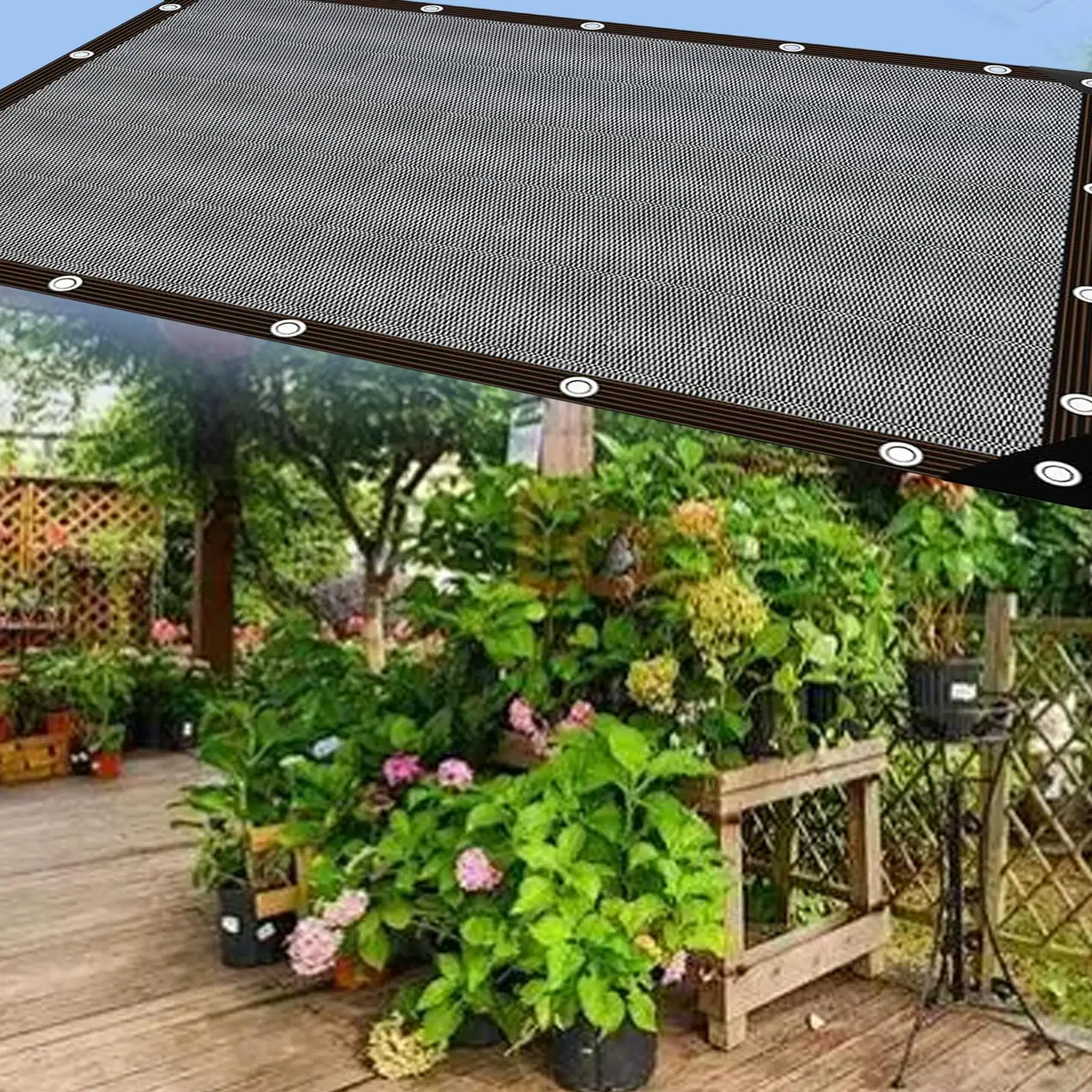 Black Shade Sail Cloth Protection Easy to Install Multifunctional Foldable Plants Cover for Patio Home Greenhouse Garden Deck