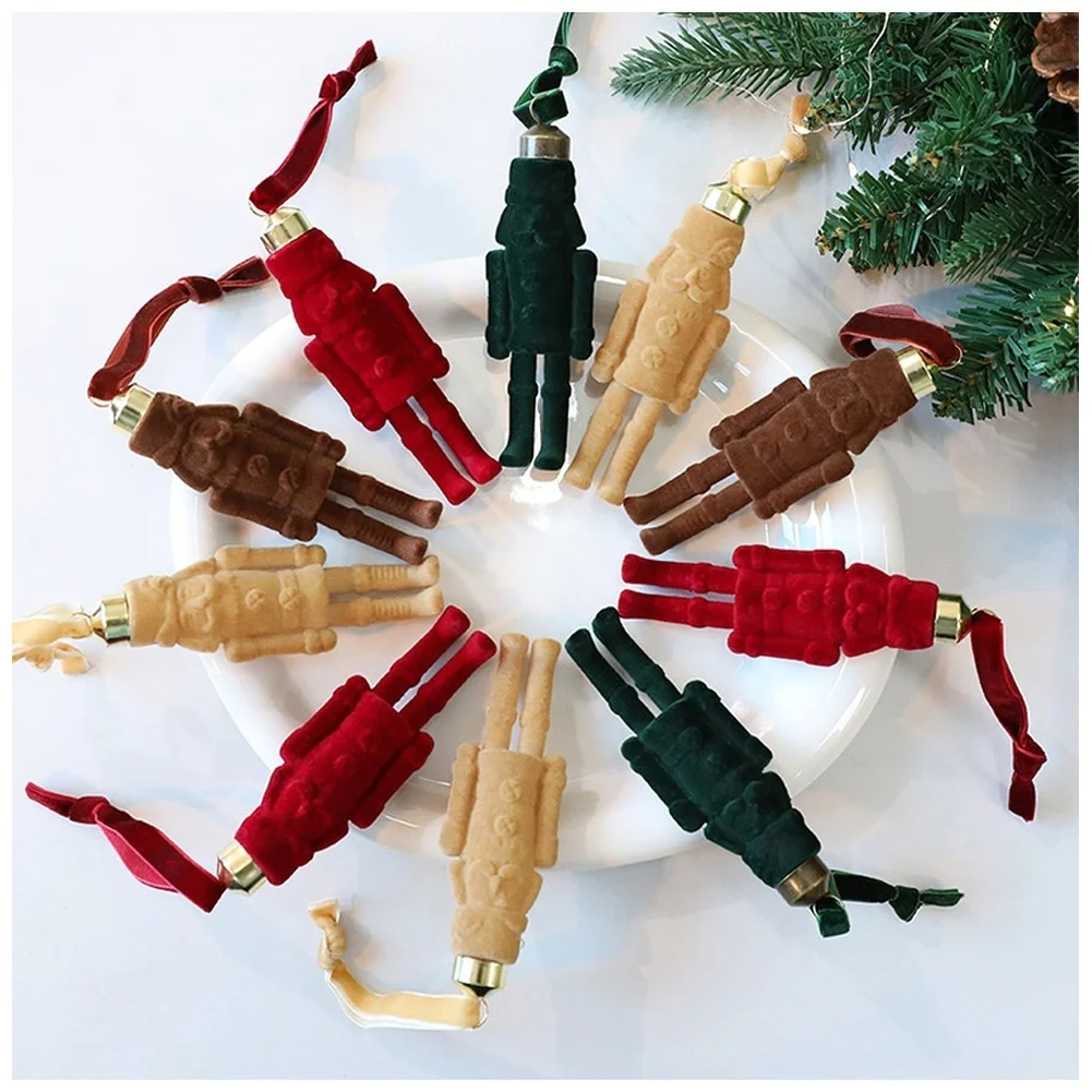 Handmade Christmas Ornament DIY Flocked Figure 10*4*2cm Christmas Decoration Handmade Artistry Seasonal Atmosphere