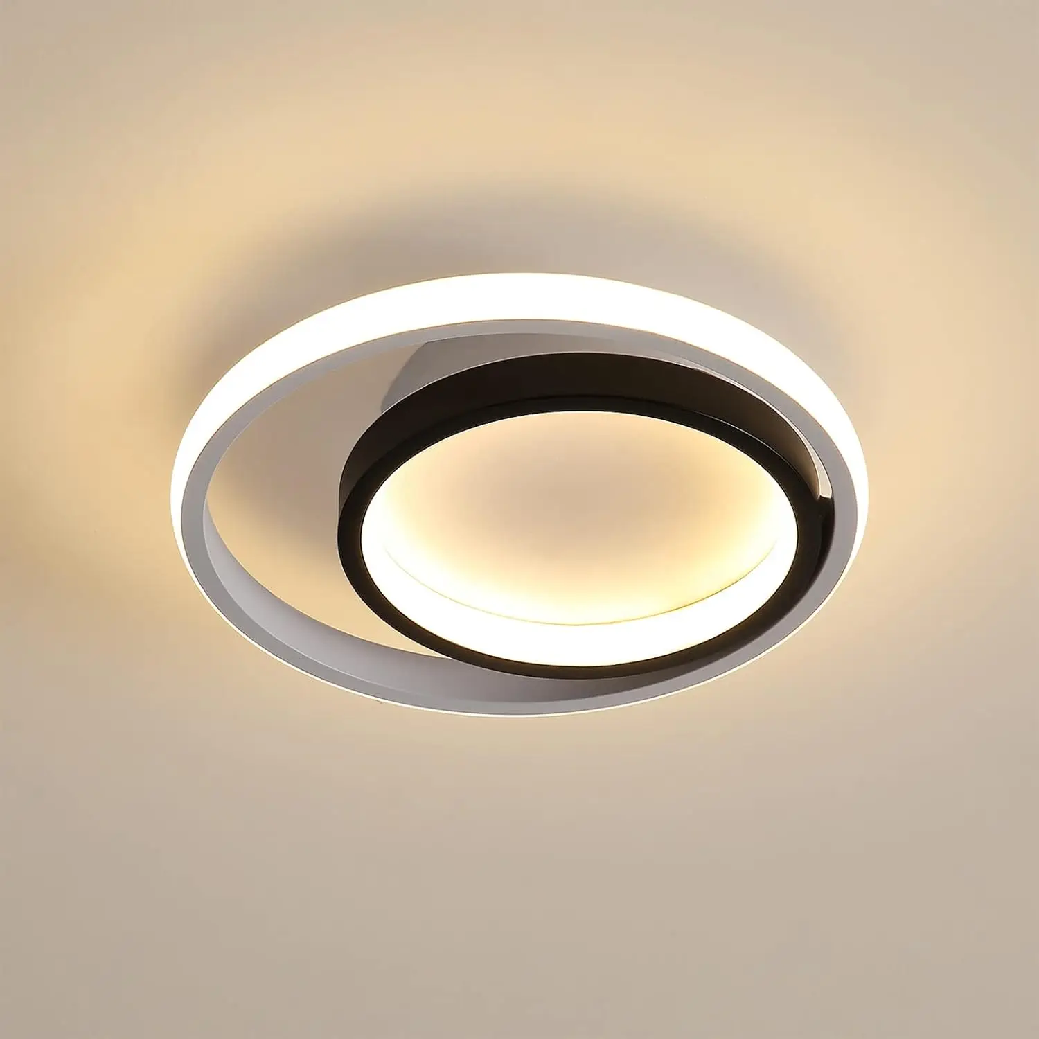 Moderne LED-plafondlamp, 28W ronde LED-plafondlamp, warm wit 3000K LED-plafondlamp, witte acryl