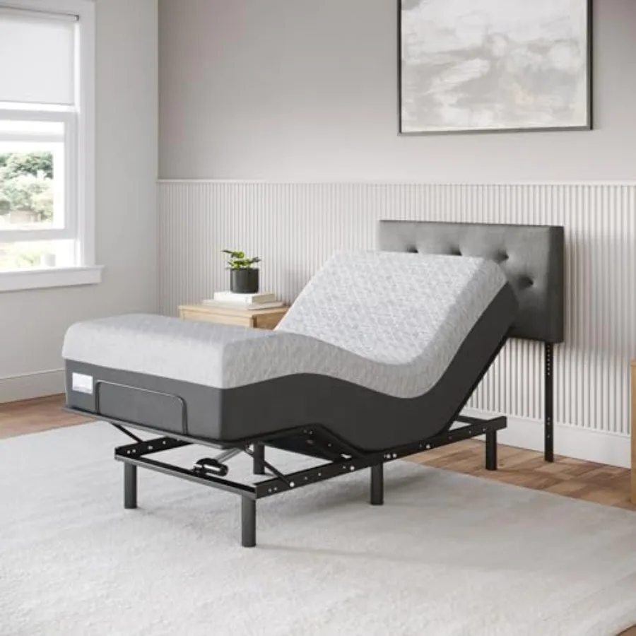 Aurora Adjustable Bed Base Frame Only for bedroom use, steel frame, black color, easy assembly with head and feet lift, zero gr
