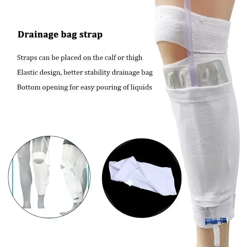 Leg Holder Urinary Incontinence Device High Elastic Calf Drainage Strap Walkable Urine Collection Sleeve Pocket Breathable Band