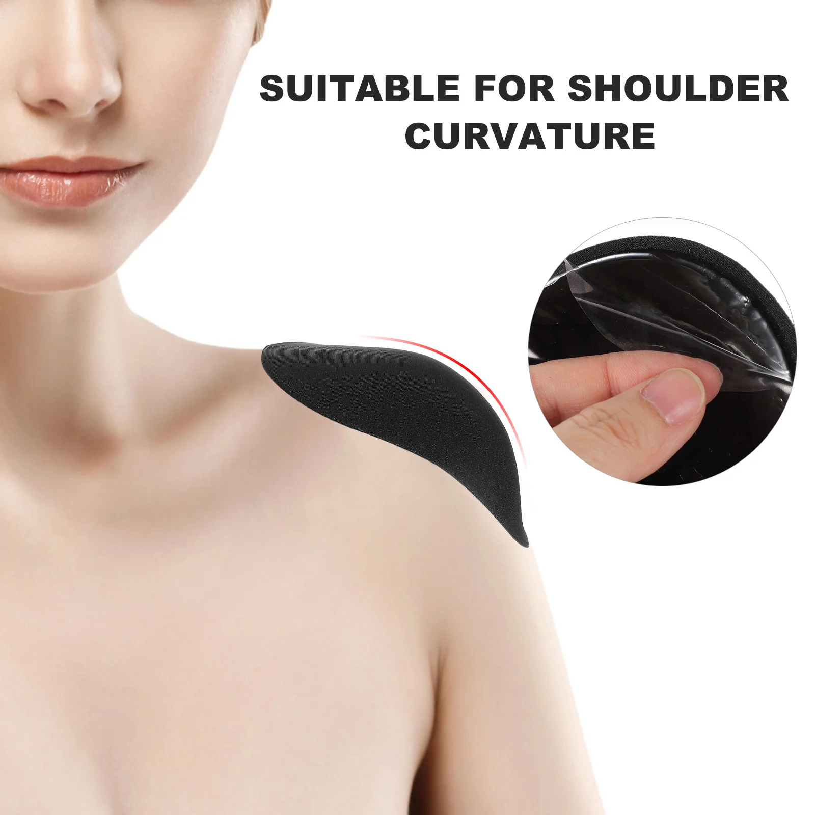 

2 пары женских наплечников, клейкие наплечники, расширенные плечи, легкие амортизирующие противоскользящие подушечки пуш-ап, черные